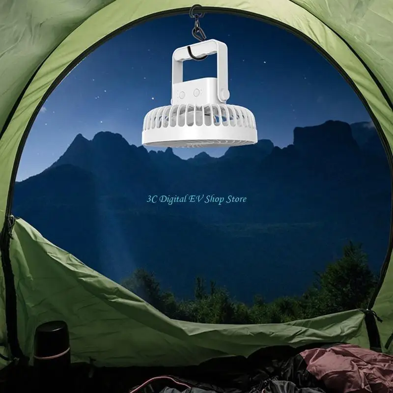 

E74D 4-Speed Ceiling Fan with Hook USB Charging Timing Canopy Fan 6.5'' for Friends