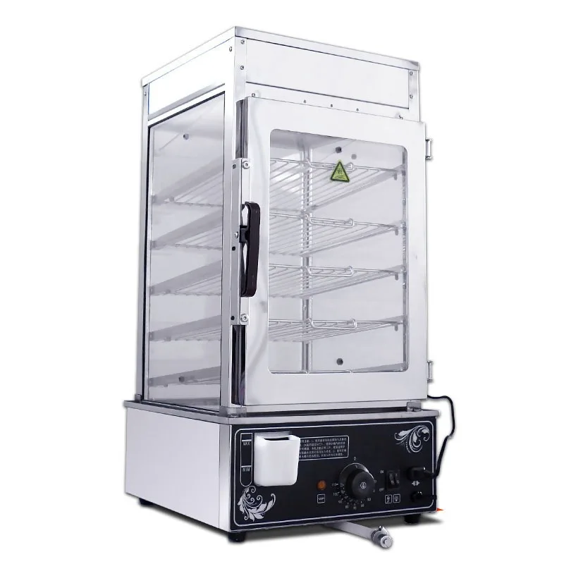 Steamer, commercial plug-in hot steamed buns cabinet furnace, thermal insulation steam glass steamer display cabinet