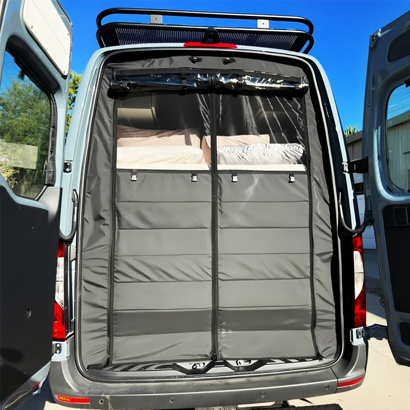 Keep Winter Warm Windproof Built Rear Barn Door Thermal Insect Mosquito Screen For Mercedes Sprinter 2007-2025 High Roof