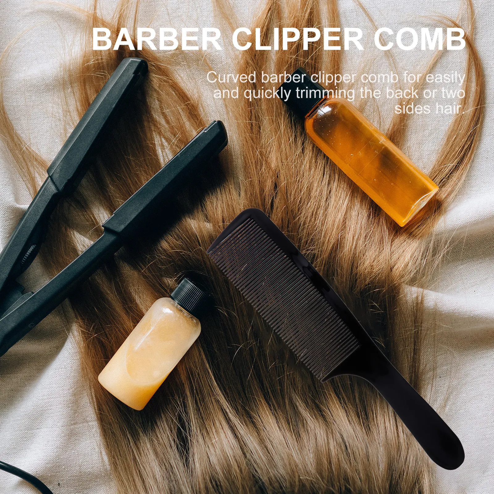 5Pcs Curved Haircut Comb Smooth Plastic Teeth Flat Top Styling Tool for Salon Barber Home Hair Cutting Supplies