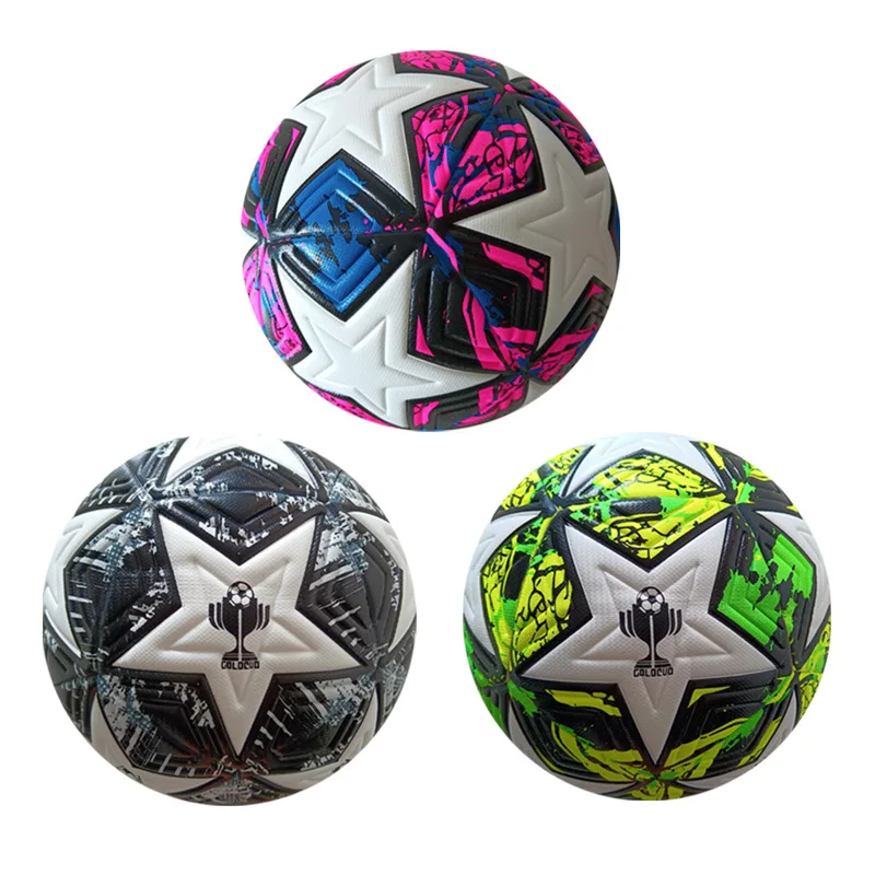 1pc Size 5 Soccer Ball Wear Rsistant Durable Soft PU Leather Seamless Football