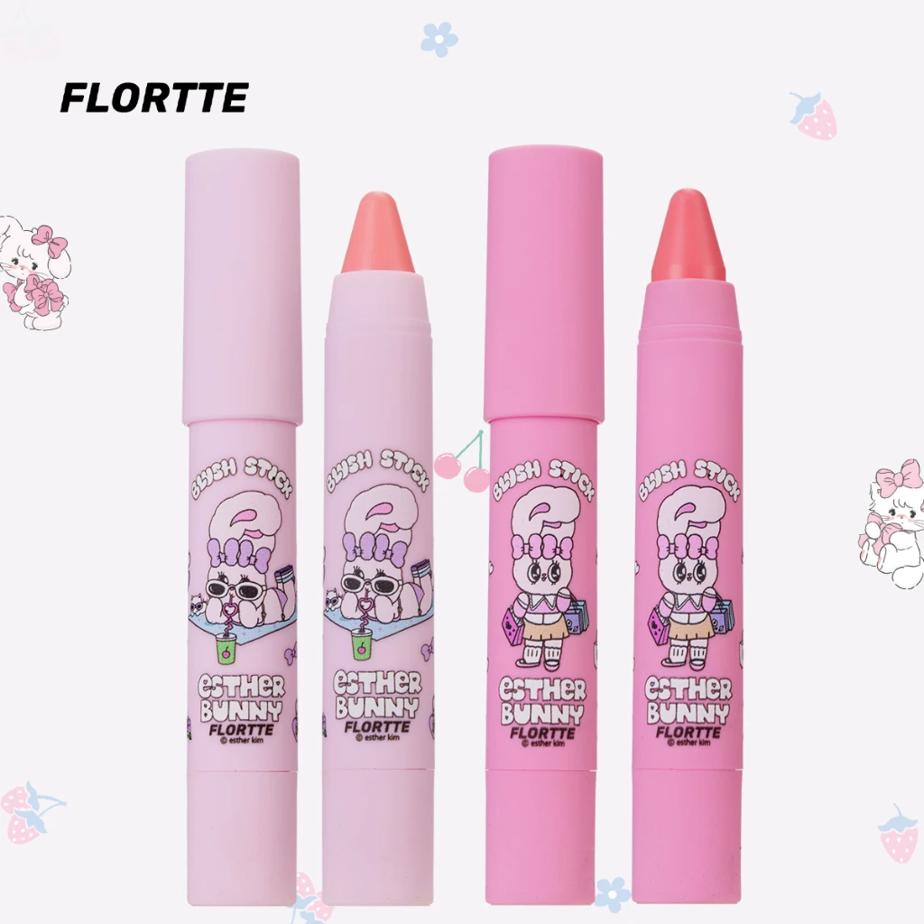 FLORTTE Esther Bunny Blusher długopis do naturalnego makijażu makijaż delikatny krem do pudru 3.5g kobiet piękna twarz kosmetyki do makijażu