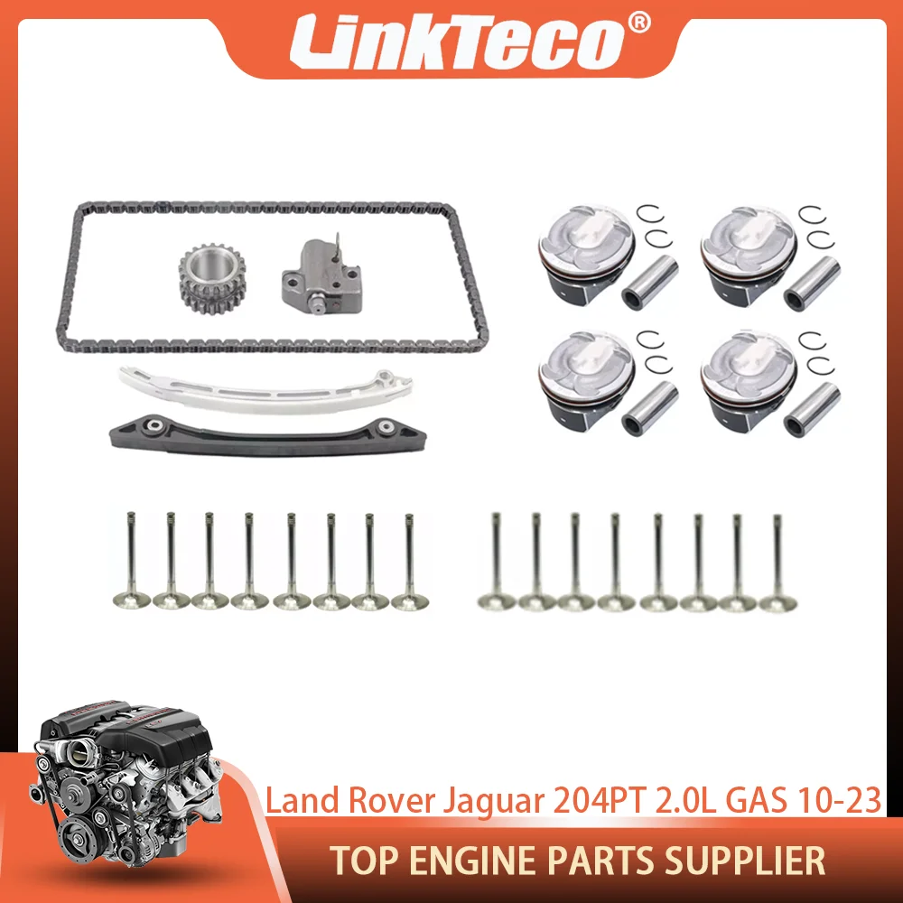 Kit de Cadena de Distribución, Válvulas de Admisión y Escape, Pistón para Land Rover Discovery Sport, Jaguar XF, XJ, E-PACE, F-PACE 204PT PT204 2.0L 10-23