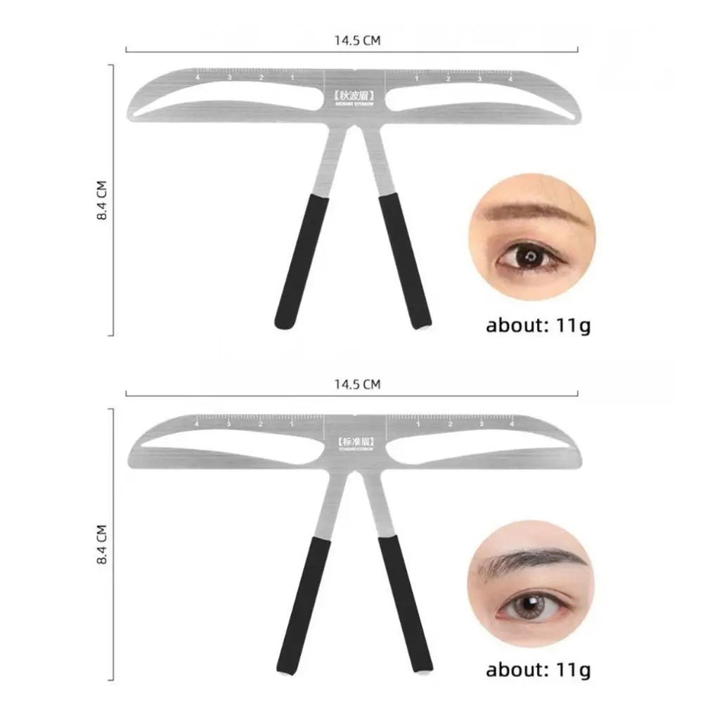 10 Styles Eyebrow Tattoo Ruler Reusable Balance Shaper Brow Drawing Guide Template Metal Accurate Microblading Eyebrow Stencil