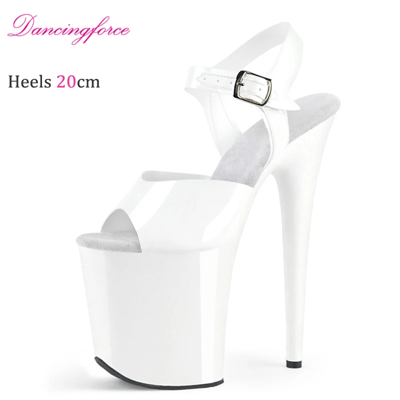 20CM  New Fashion Platform High Heel Sandals For Woman Summer Ankle StrapStiletto Nightclub Model Stage Shoes