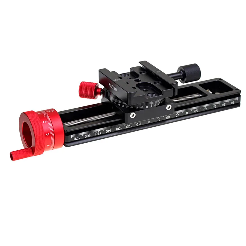 New Aluminium Alloy Double Precision Stacked Photography Micrometer Head Micro Trimming Guide 180MM Macro Focusing Rail Slider