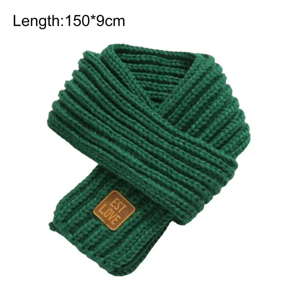 Children Winter Scarf Thick Solid Color Knitted Soft High Elasticity Keep Warm Boys And Girls Lightweight Neck Wrap for Daily