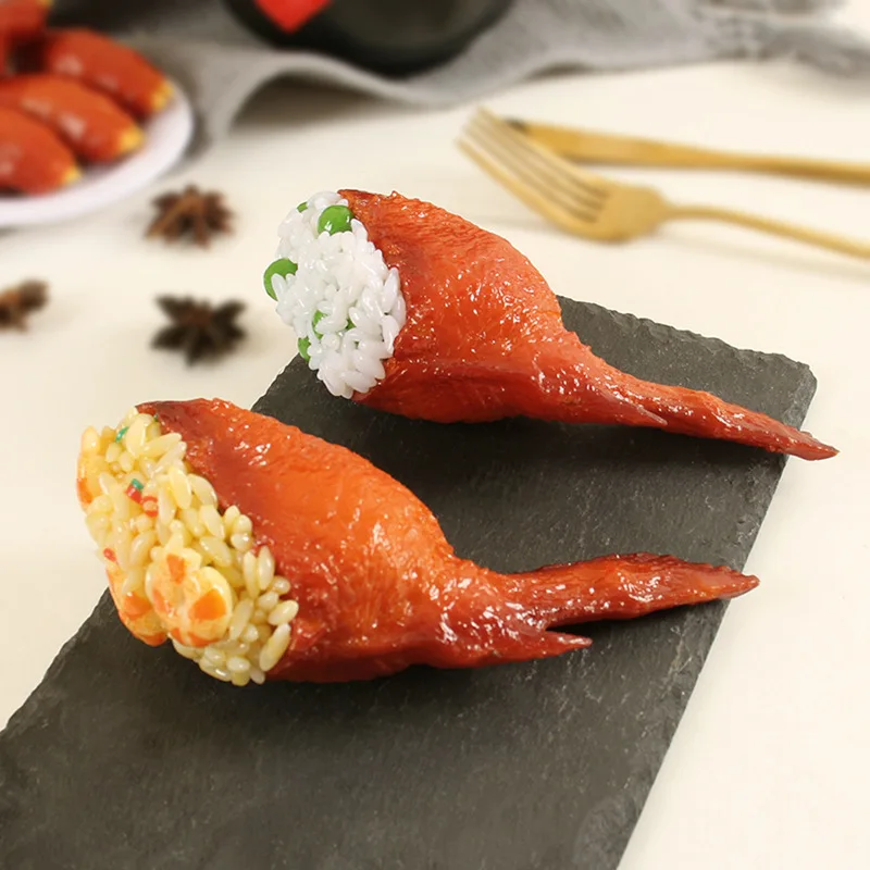 Simulation Roast Chicken Wings Artifical Chicken Wing Rice Model Fake Food Delicious Snack Ornament Photography Props PartyDecor
