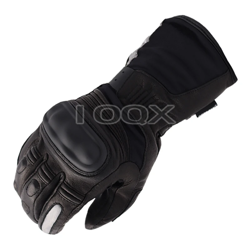 

Motorbike H2O Winter Moto Riding Racing Genuine Leather Black Gloves All Size M-XXL