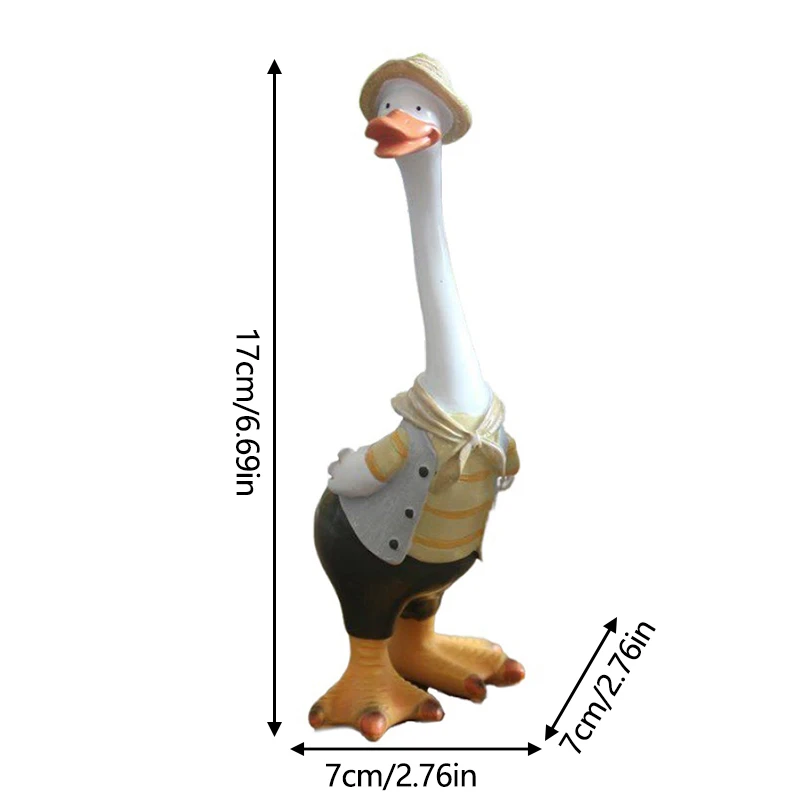 창의적인 모조 오리 인형, 개성 송진 조각상 입상, 정원 장식 공예, 홈 오피스 테이블 장식 선물