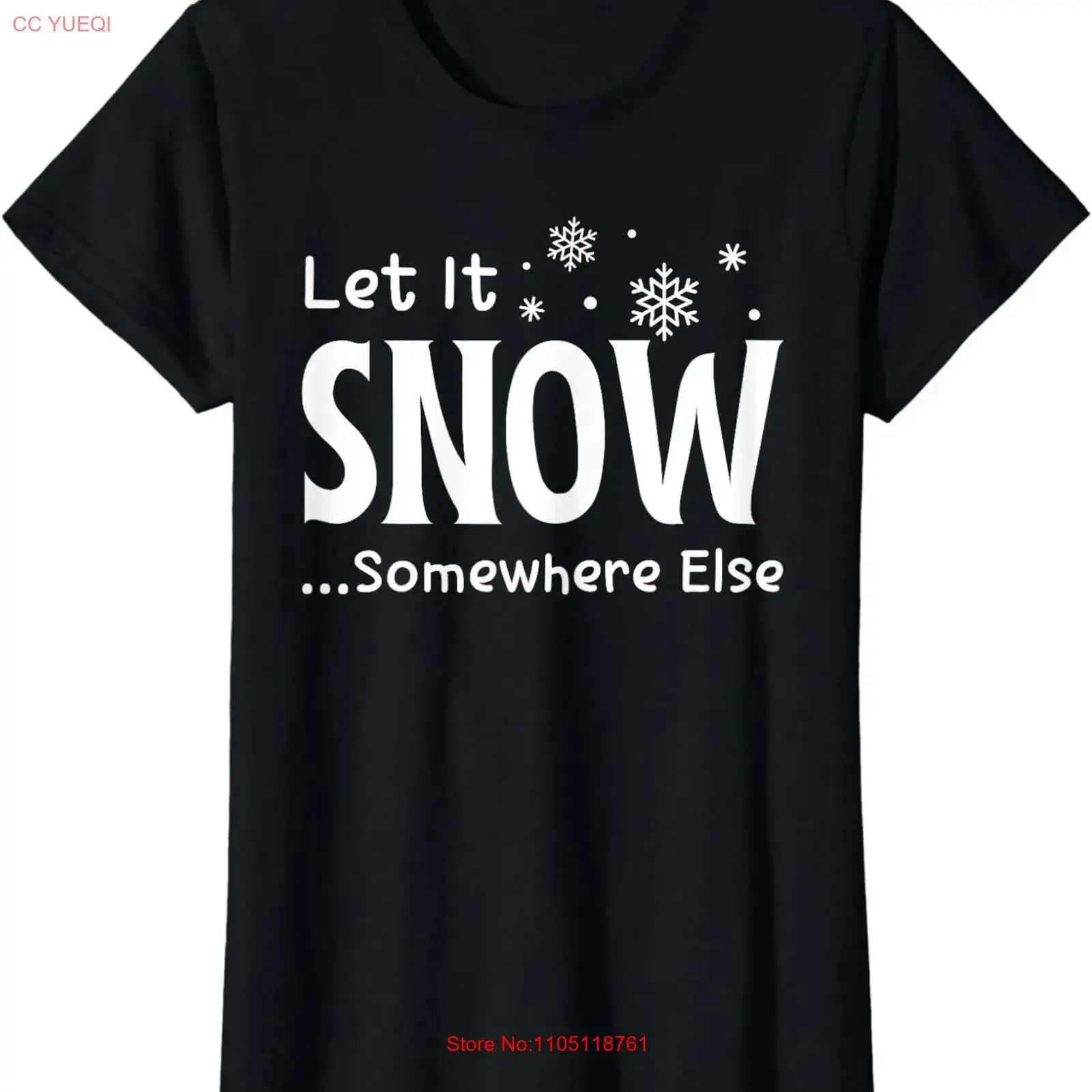 Let It Snows Somewhere Else Merry Christmas Pajama Ladies' Crewneck T Shirt long or short sleeves vintage Washed fashion