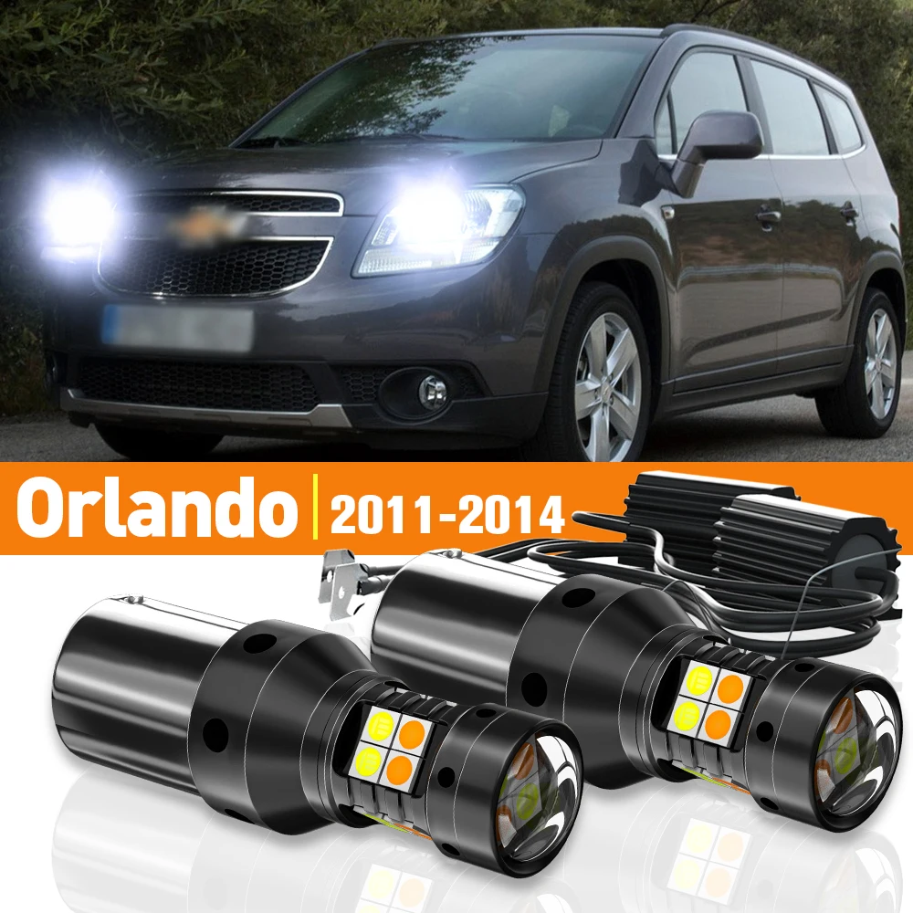 2x LED Dual Mode Turn Signal+Daytime Running Light DRL For Chevrolet Orlando 2011-2014 2012 2013 Accessories Canbus