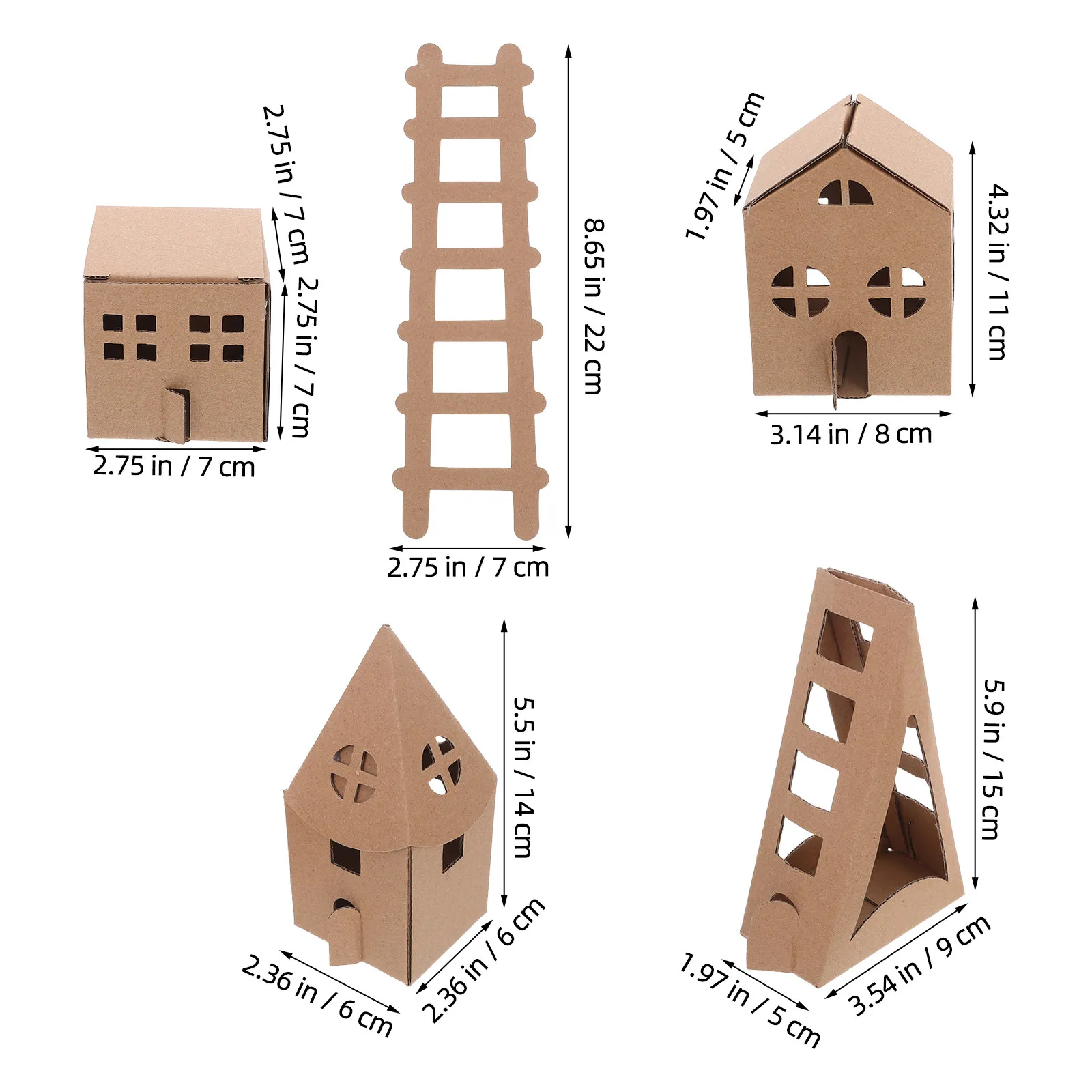 1 Set de Kit de Casa de Cartón en Miniatura para Ensamblaje DIY, Manualidades Seguras y Divertidas para Niños, Área de Juego Decorativa, Casa de Juegos de Cartón para Niños