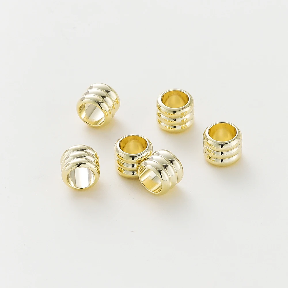20 30 50 teile/los 14K 18K Gold Überzogene Zylinder Charme Metall Perlen Lose Spacer Perlen Für Armband DIY schmuck Machen Zubehör