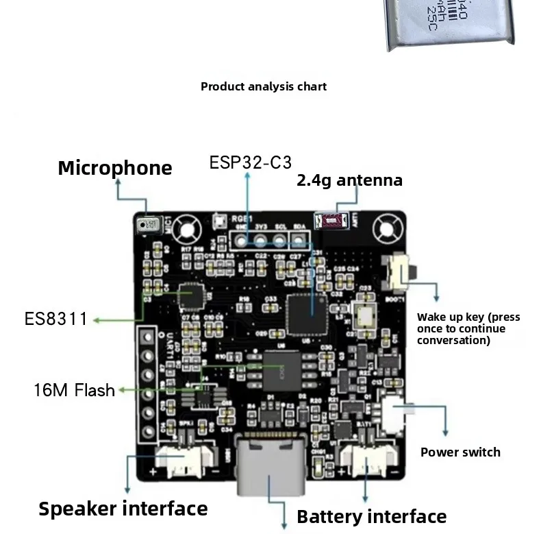 XiaozhiAI Voice ESP32-C3 Entwicklungsboard für Deepseek Bean Bag Qwen Intelligence AI – Ein großes KI-Modell – Detail 6