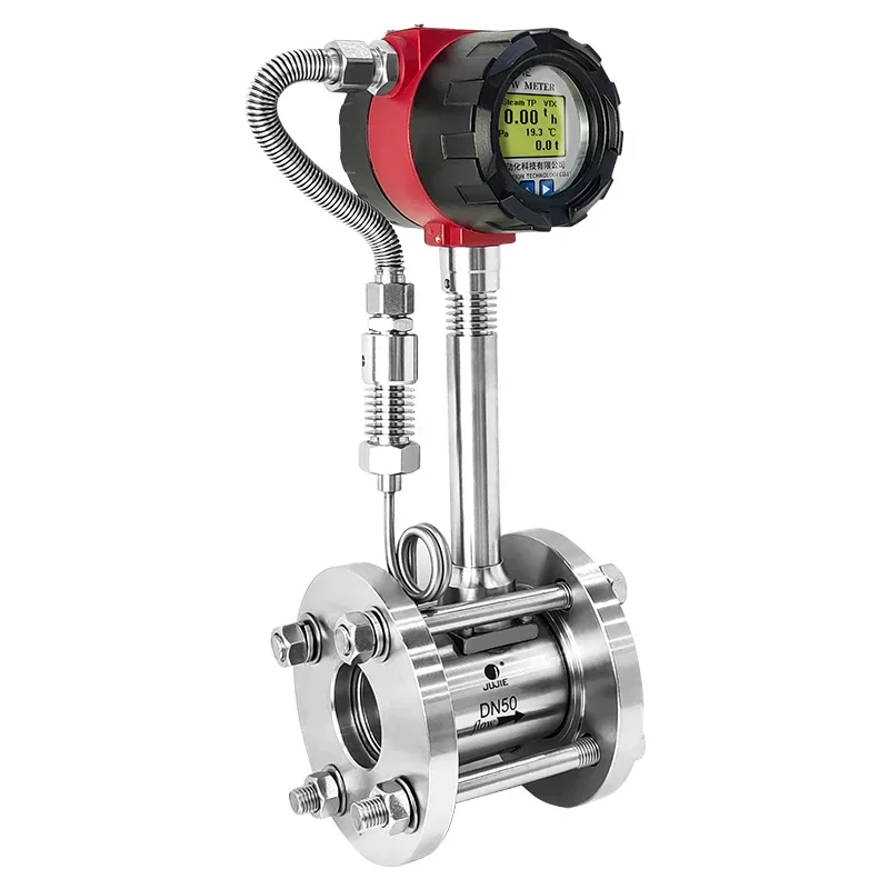 Sensore misuratore di portata Vortex Misuratore di gas intelligente Vapore Aria compressa Gas naturale Azoto Display digitale 4-20 mA RS485