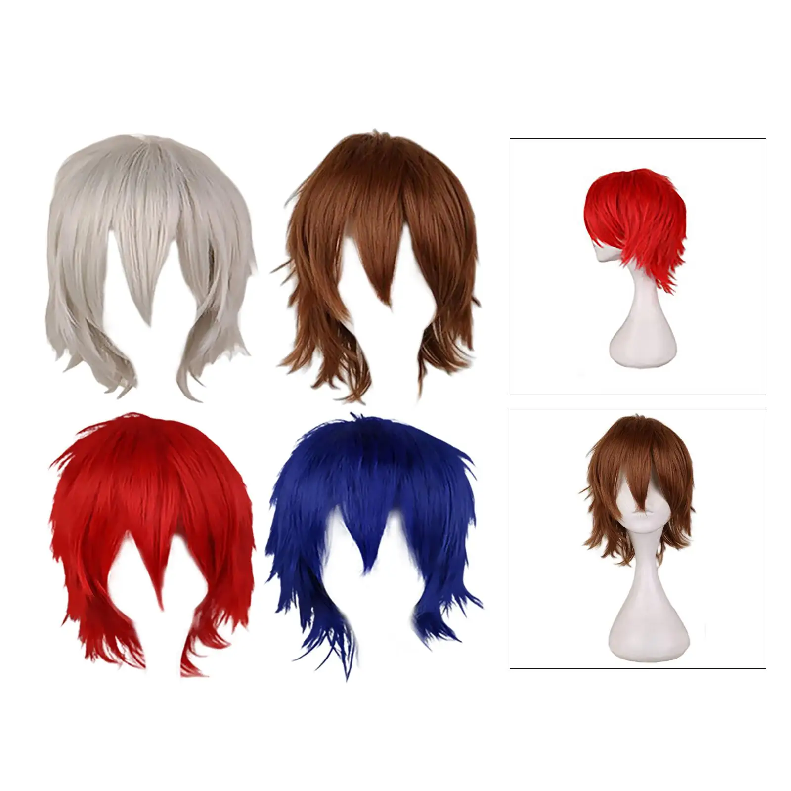 Cosplay Short Wig Basic Anime Layered Unisex Fashion for Men Male