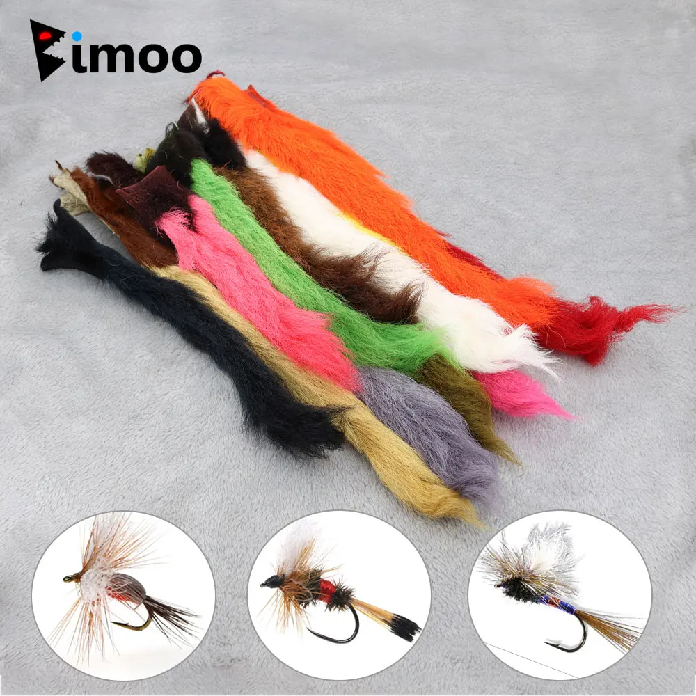 

Bimoo 1PC Calf Tail Fly Tying Material for Tying Dry Fly Royal Wulff Parachute Trudes Crinkly Wing On Wet Fly Trout Fishing Lure