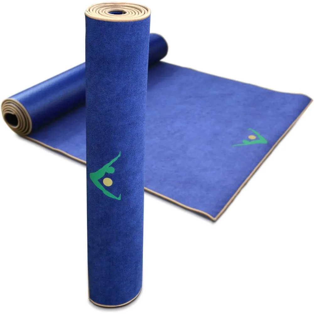 سجادة يوجا ساخنة 2 في 1 مع منشفة من الألياف الدقيقة غير قابلة للانزلاق - مقاومة للرائحة، حاصلة على براءة اختراع، قابلة للغسل في الغسالة لتعزيز الاستقرار والراحة