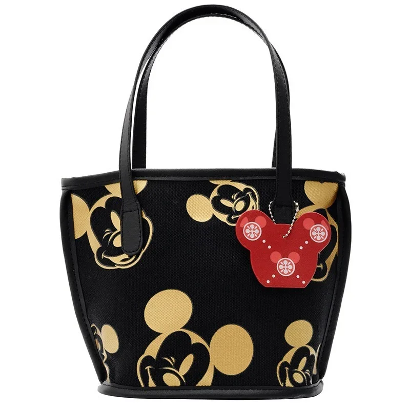 Disney 2023 New Mickey Fashion Women\'s Handbag Canvas Large Capacity Casual Shoulder Bag Girls Makeup Storage Bag Ladies Bag