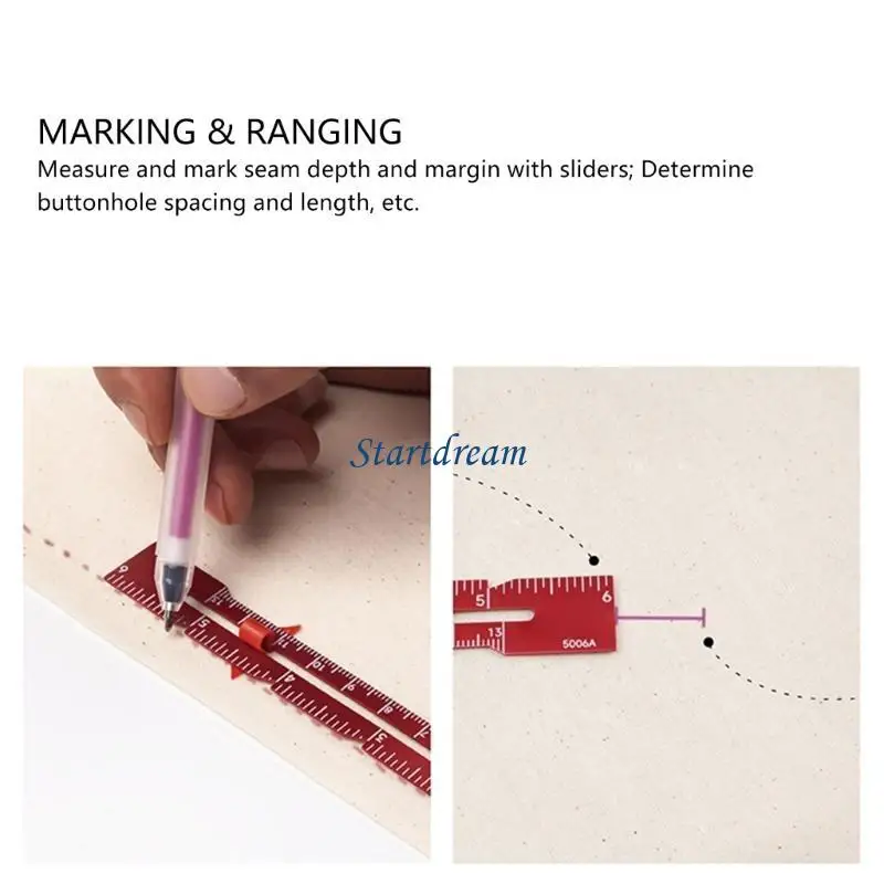 6Inch Aluminum Alloy Quilting Ruler Fabric Quilting Ruler Sewing Measuring Tool K92C