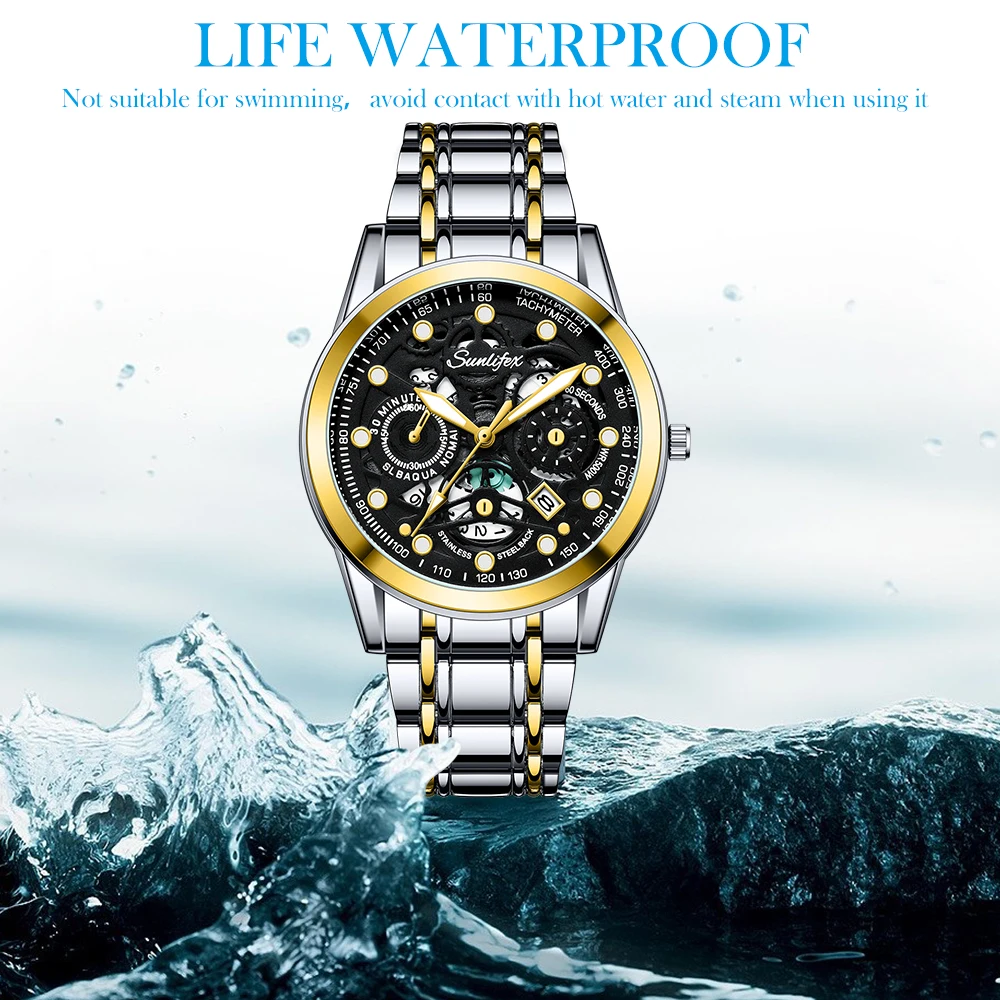 Sunlifex Orologio tradizionale da uomo d'affari Trend Leisure Business Orologio al quarzo