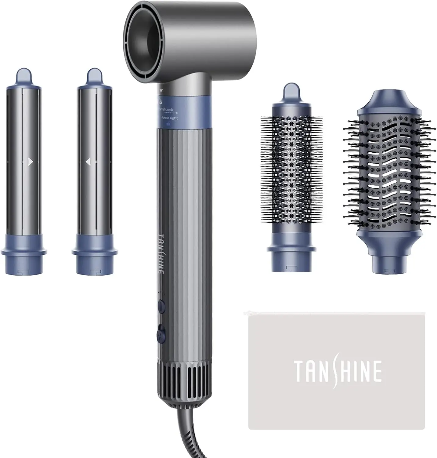 5-in-1 High-Speed Hair Dryer Brush Set, 110,000 RPM, Negative Ionic, Fast Drying, Curling & Volumizing Styler