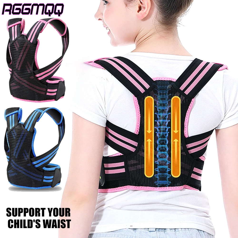 

Корректор осанки для детей и подростков, 1 шт., регулируемый бандаж для спины, для облегчения горбу и сутулости, удобный X-дизайн, M/L