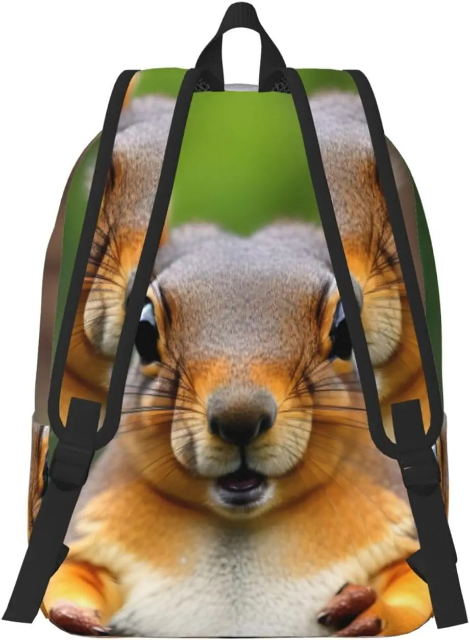Squirrel Funny Animal print Canvas backpack, fashionable and casual, fit for daily use and outdoor activities