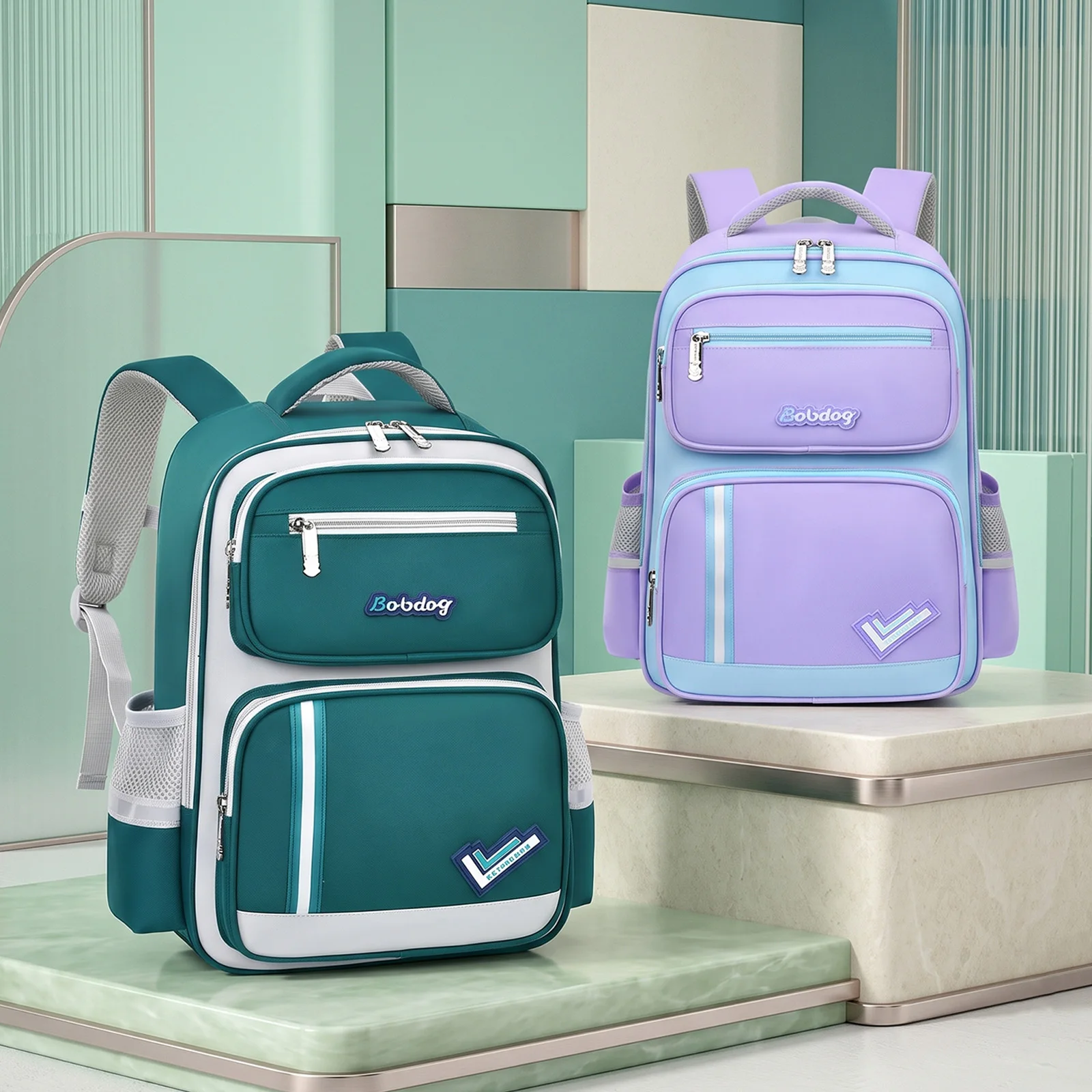 Pressure-Relieving Backpack for Elementary Students, Large Capacity School Bag,Ergonomic Kids Bookbag Back to School