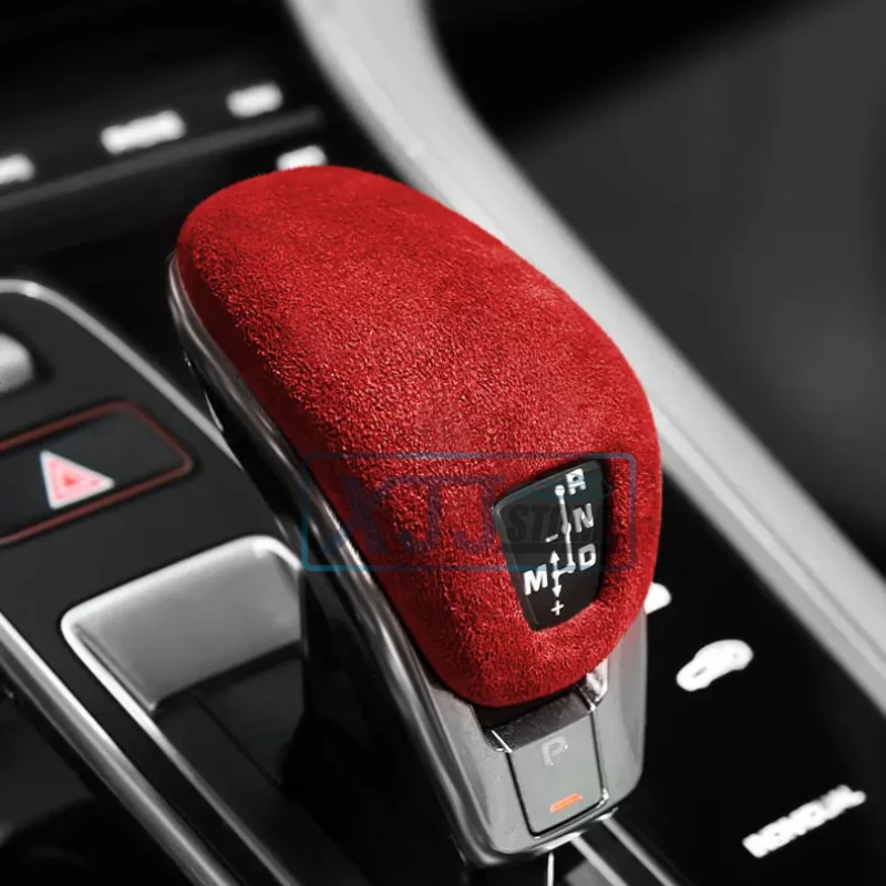 Car Gear Shift Knob ABS Cover Fit For Porsche Panamera 971 Made of Alcantara Suede Interior Trim Parts Decoration