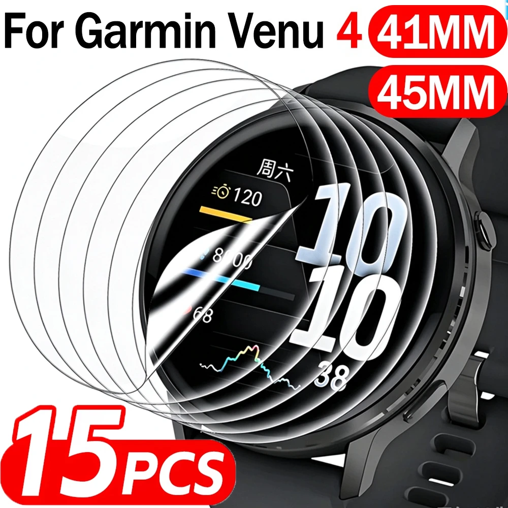 3-15pcs Soft Hydrogel Films for Garmin Venu 4 41MM 45MM HD Clear Protective Films for Garmin Venu4 Screen Protector Not Glass