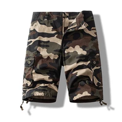 Men's Camo Shorts Cotton Cargo Shorts Tactical Breeches Casual Sports Man Hiking Fishing Streetwear