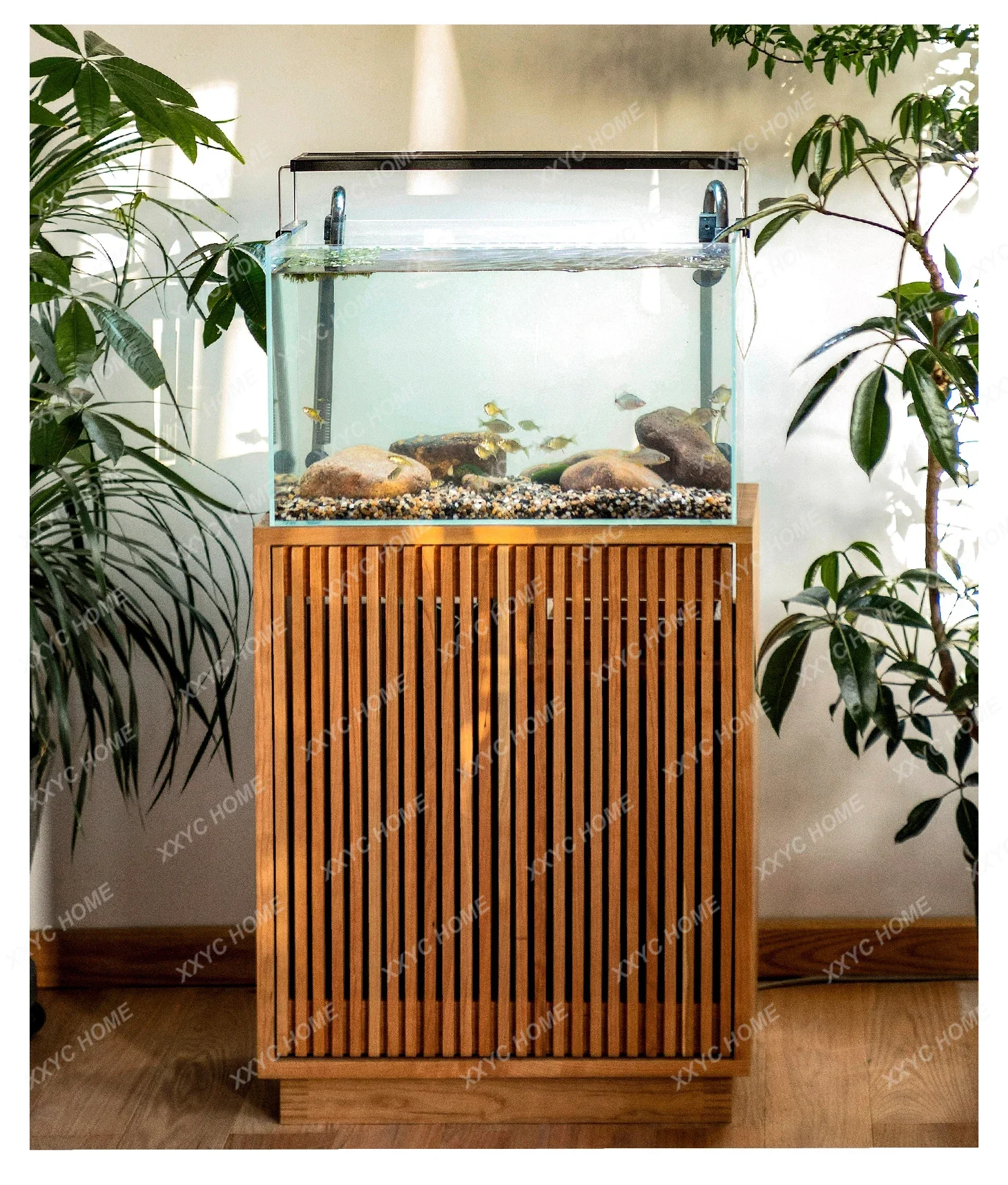 DV  Solid wood storage fish tank bottom cabinet base multi-functional locker