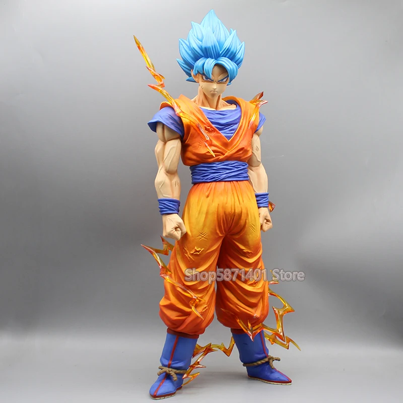 48cm Dragon Ball Figures SSJ3 Son Goku Action Figures Super 3 Goku Double Heads Anime PVC Collection Model Toys Ornamen Gifts