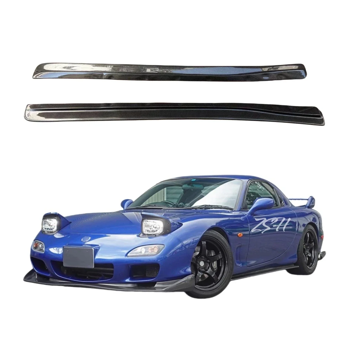 RX7 Carbon Fiber Side Skirts for    RX7 Carbon Front Lip Spoiler Side Skirts