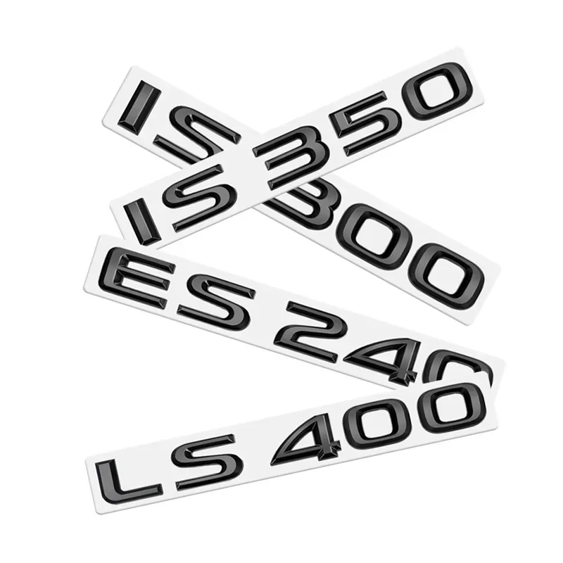 Metal Emblem Car Sticker Badge Decal Body Trunk Decor for Lexus Hybrid IS250 IS300 ES250 ES260 ES300 ES350 LS400 Glossy Black