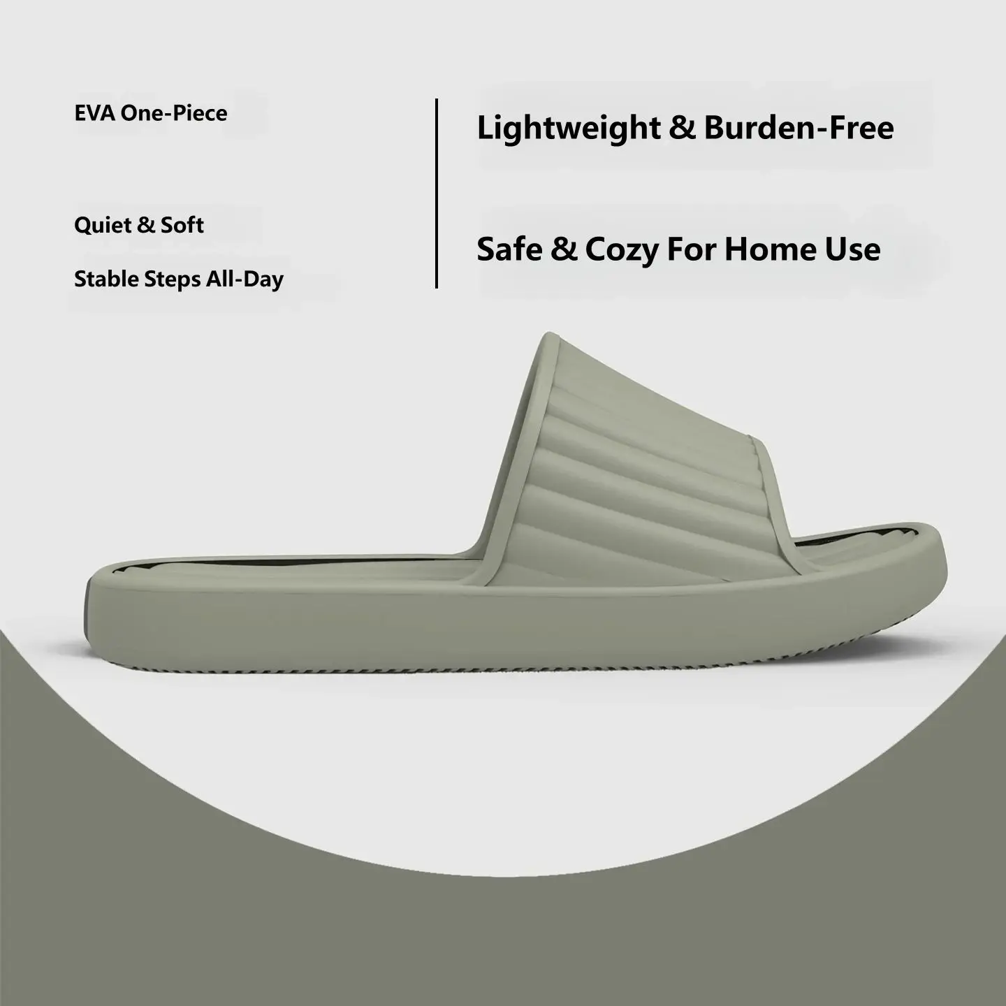 Simple Home EVA Slide Slippers, One‑Piece Molding Snug Fit Lightweight Burden‑Free Non‑Slip Indoor House Shoes