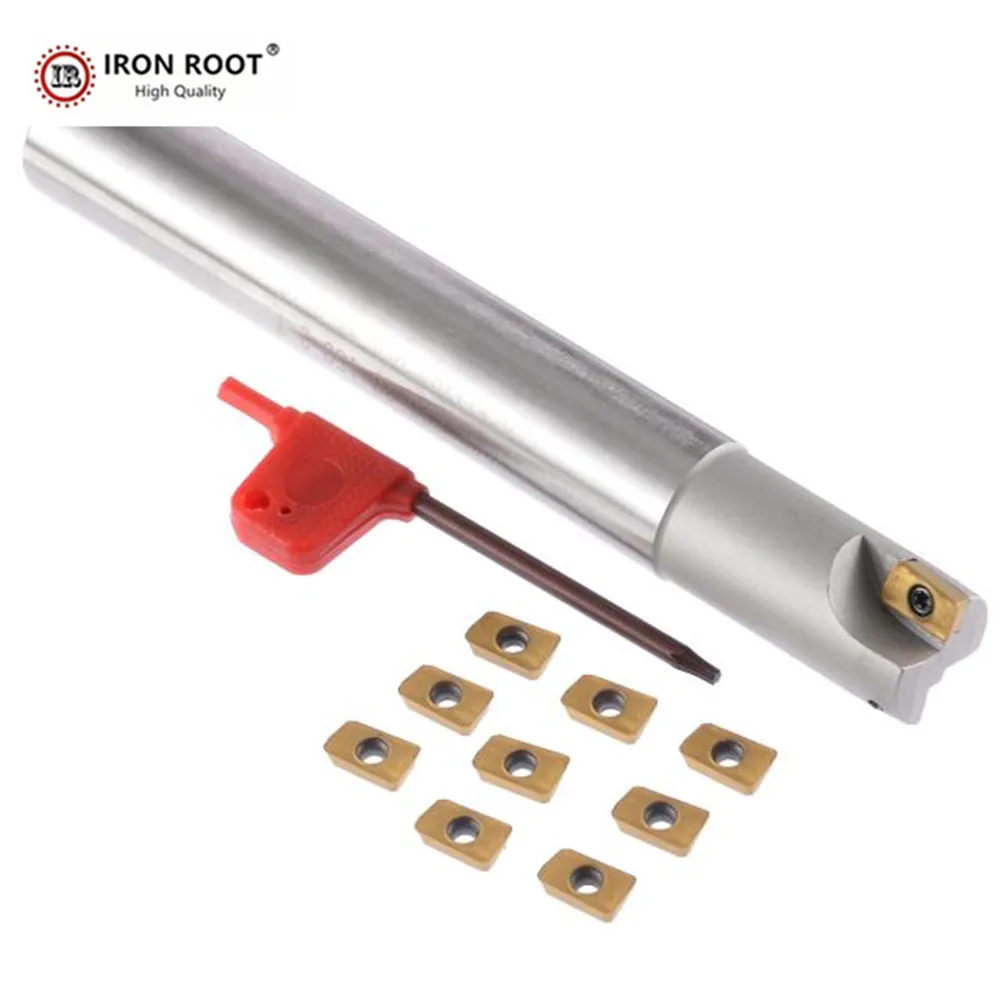 IRON ROOT BAP300R, End mill holder 10,12, 13, 14, 1T Right Angle 90 Degree Shockproof Holder for APMT1135 Carbide Inserts