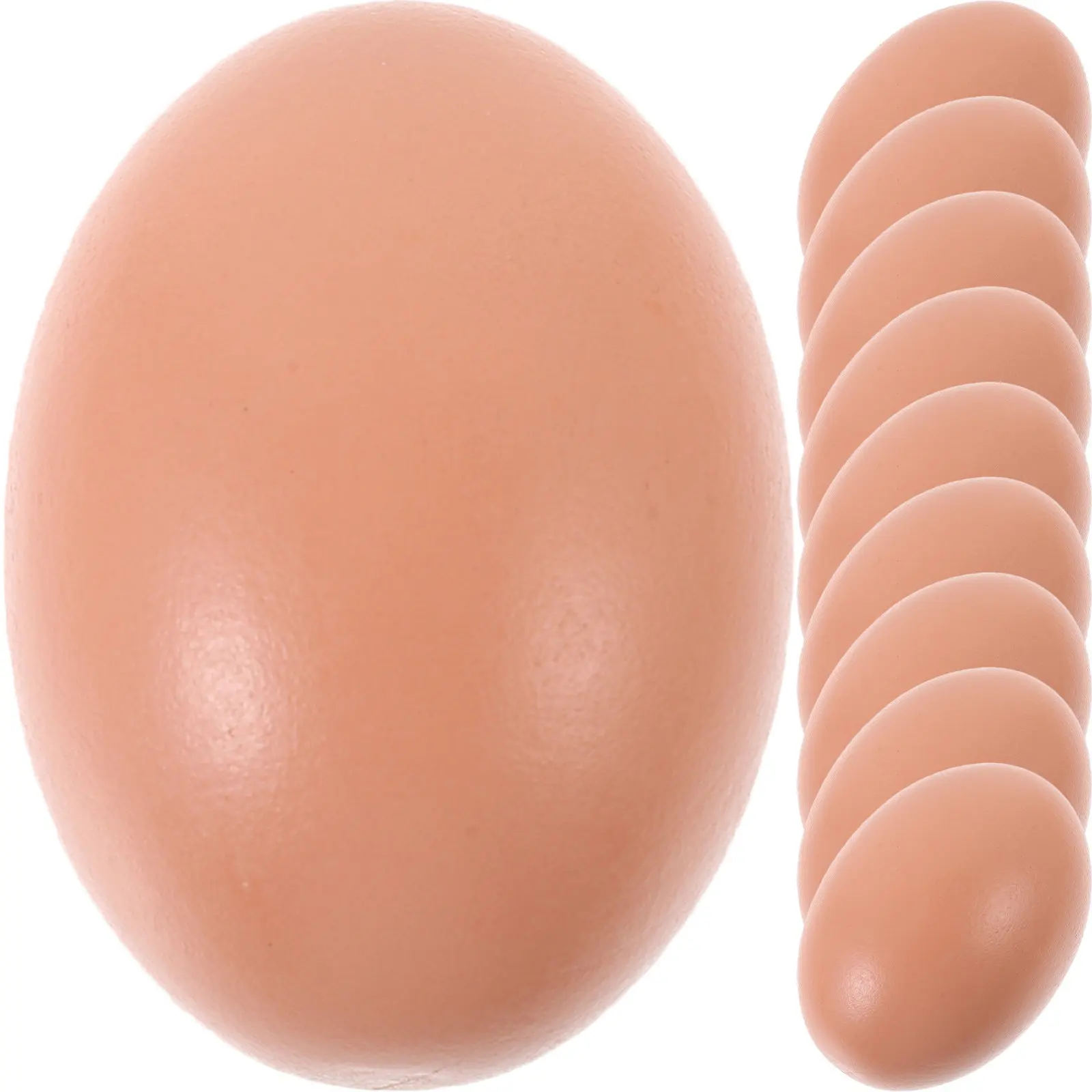 10Pcs Polished Smooth Wooden Craft Eggs Blank Simulation Easter Decorative Props for Painting DIY Art Classroom Party Home