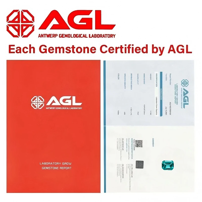 Lab Grown Paraiba Emerald Cut Loose Gemstone For Earrings Ring  Jewelry Making Selectable AGL Certificate