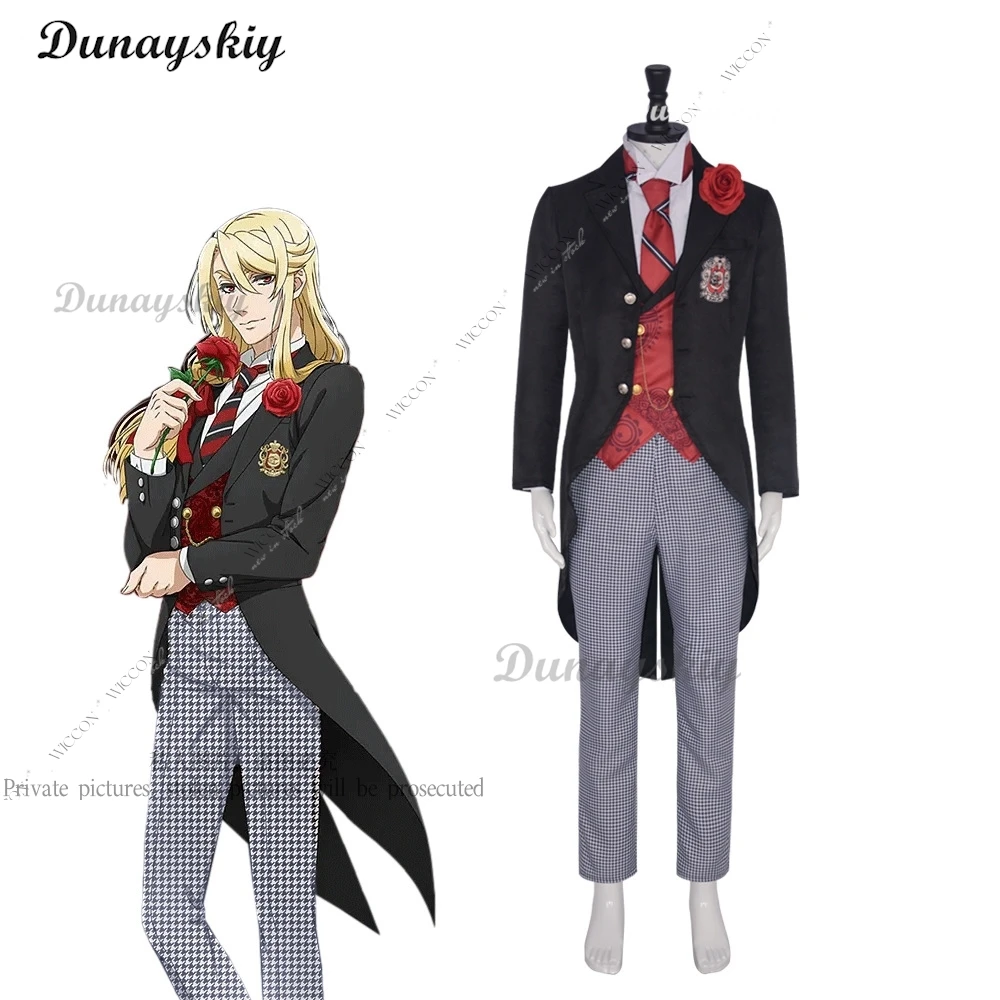 Guregori Baioretto Black Butler 4 Cosplay Kostuum Kostschool Gregory Violet Uniform Pakken Halloween Anime Kleding Vol