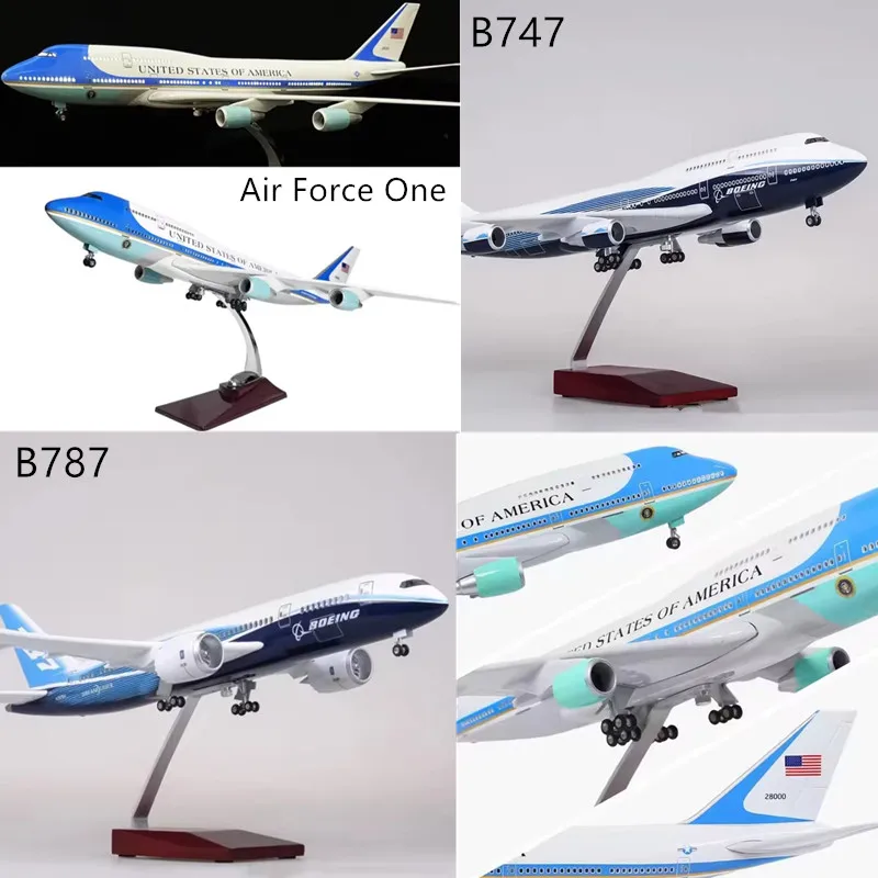مقياس 1:150 نموذج دييكاست طائرة مدنية نموذج طائرات سلسلة بوينغ B747/B787 طائرة راتينج للقوات الجوية مع عرض خفيف