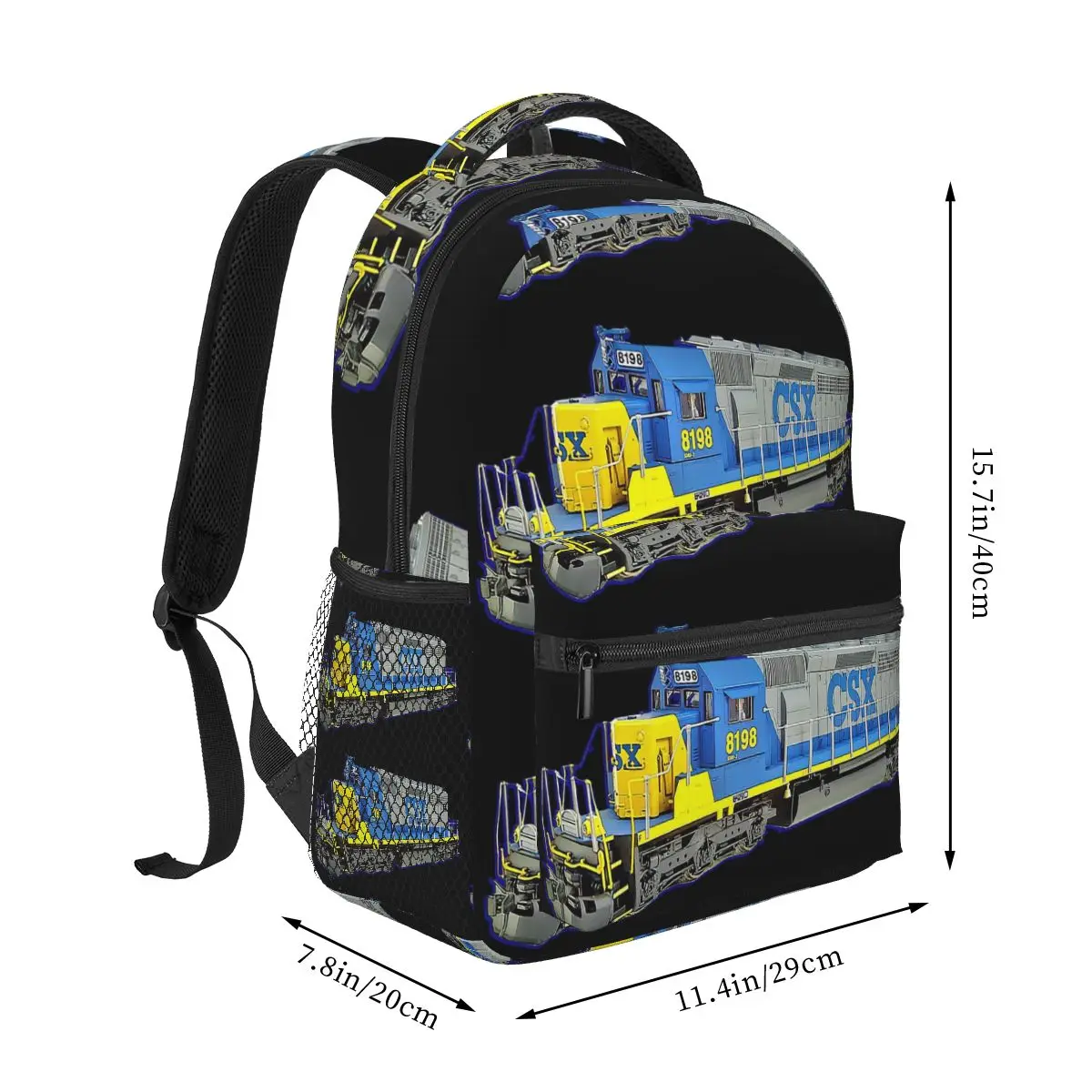 Freight Train CSX Engine Backpacks Boys Girls Bookbag Children School Bags Cartoon Kids Rucksack Shoulder Bag Large Capacity