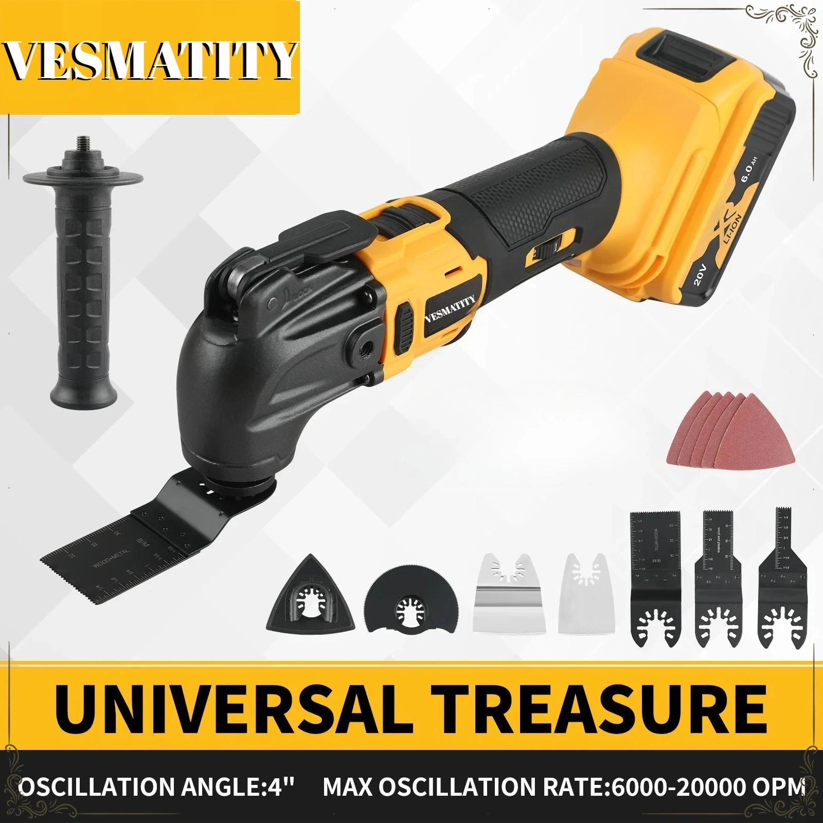 Oscillating Multi-Tool Rechargeable Quick Blade Change for Sanding Trimming Grinding Cutting Jobs For Dewalt Battery