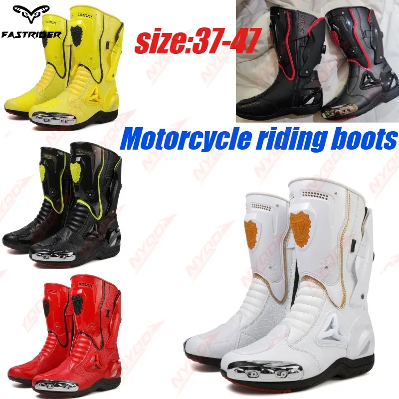 New Waterproof Motorcycle Four Seasons Off-road Competitive Men's and Women's Racing Shoes Non-slip Locomotive Riding Shoes