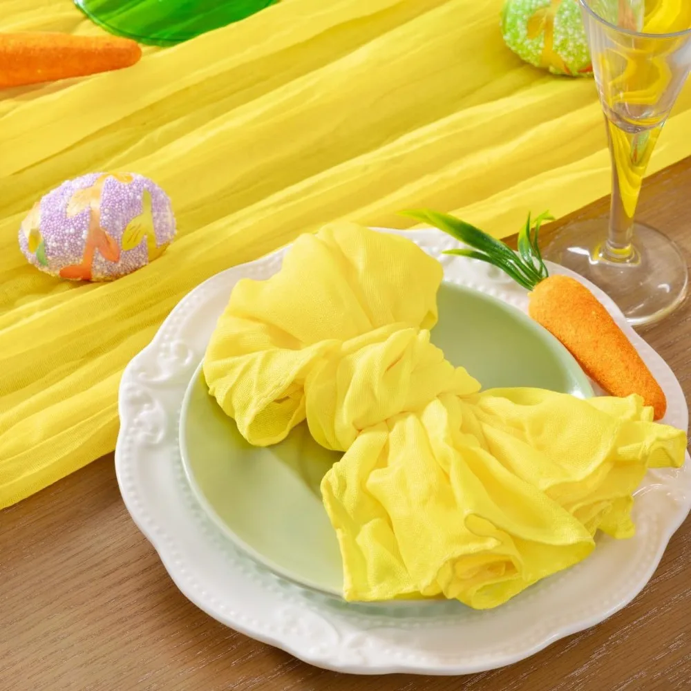Party Supply Table Decoration Gauze Napkin Soft Thin Cotton Napkin Reusable Retro Placemats Banquet