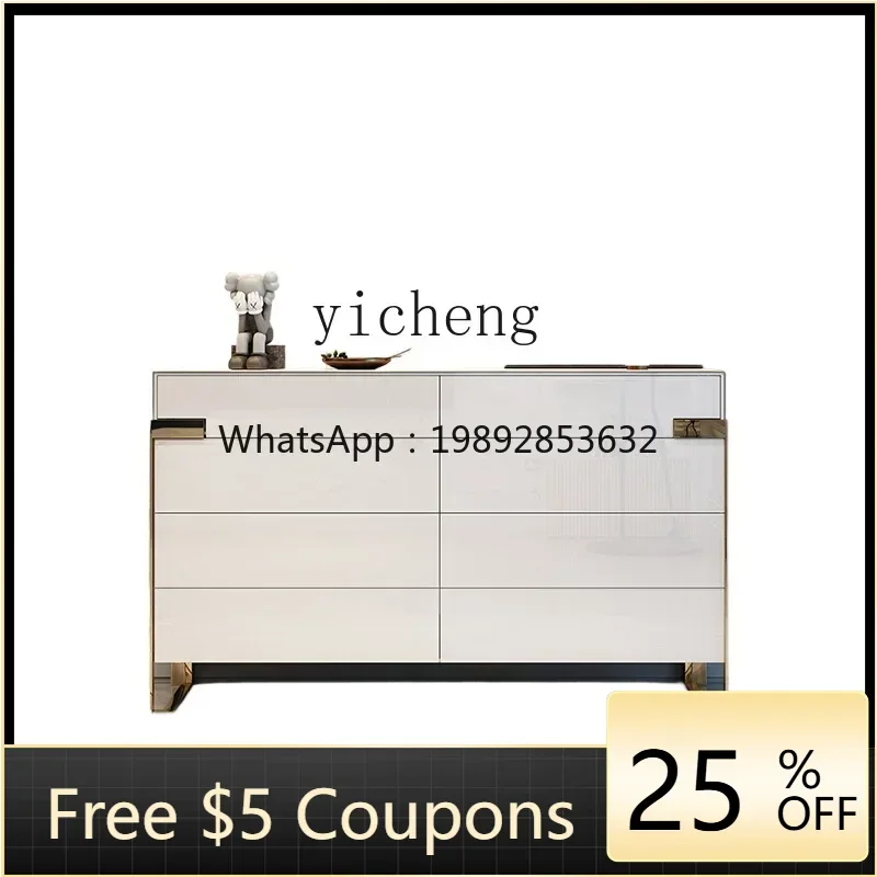 

ZC Solid Wood Storage Cabinet Modern Minimalist Living Room Entrance Chest of Drawers Sideboard Cabinet