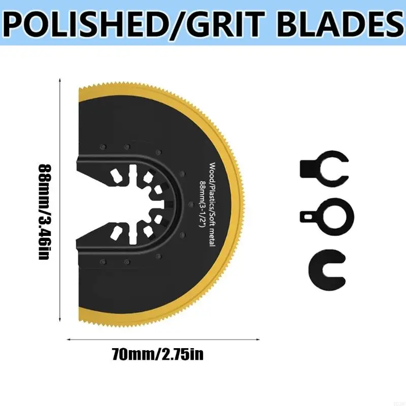 2pcs multipurpose steel semi circular oscillating cutting discs ที่ตั้งไว้สำหรับสกรูเล็บโลหะไม้ตัดการปลดปล่อยอย่างรวดเร็ว