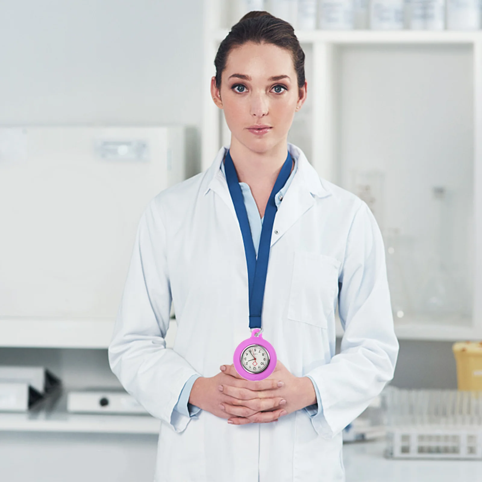 

1pc Silicone Hanging Watch Purple Nurse Pocket Timepiece Medical Staff Portable Doctor Workwear Accessory Hanging Pocket Watch